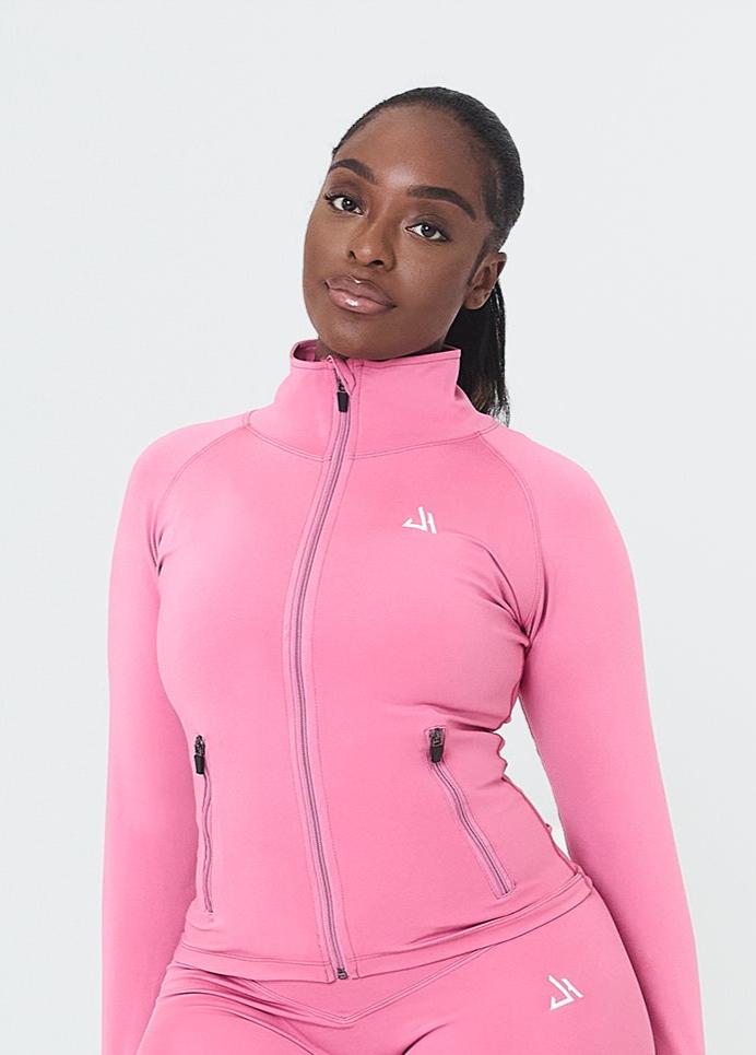 Sculpt Pink Crop Zip-Up Jacket